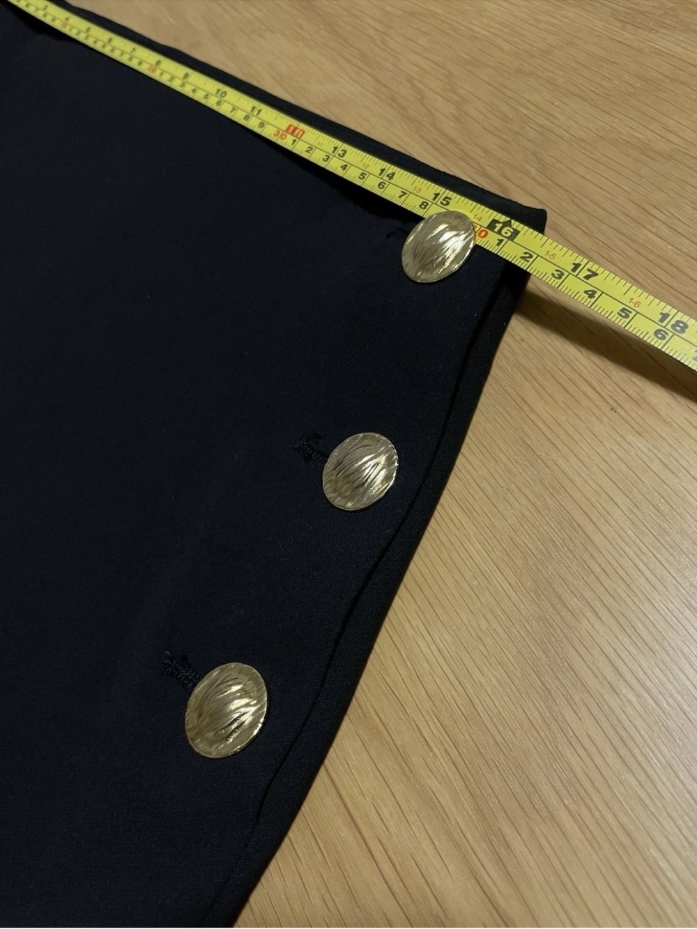 ZARA NWT Asymmetrical Black Mini Midi Skirt Side Button Avant-Garde Size L - Picture 7 of 11